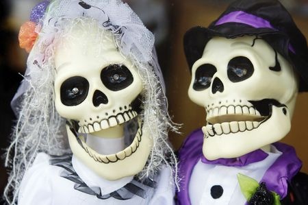 skeleton bride and groom