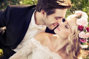 Young Man and Woman in Passionate Embrace